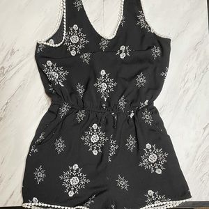 Girls black and white romper